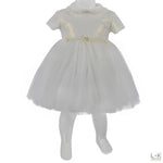 Abito Elegante in Tulle Bianco Neonata Bufi 10269A - BUFI - LuxuryKids