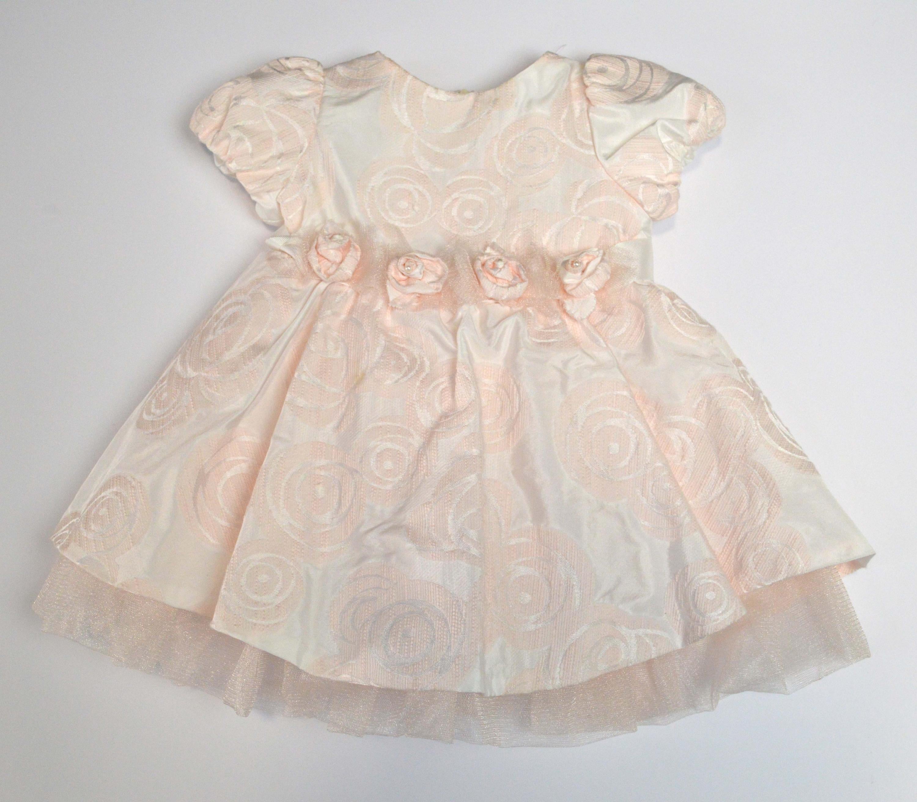 Abito Elegante Rosa in Cotone Neonata Creazioni Luana 2170 - CREAZIONI LUANA - LuxuryKids