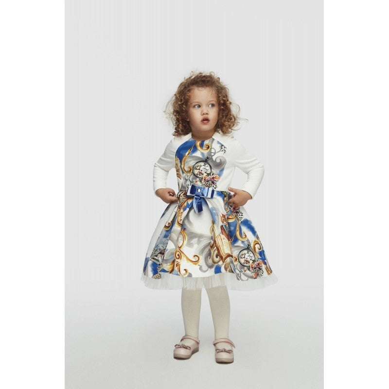 Abito Elegante Stampa Alice Nel Paese Delle Meraviglie Neonata LIALEA DSB0202 - LIALEA - LuxuryKids
