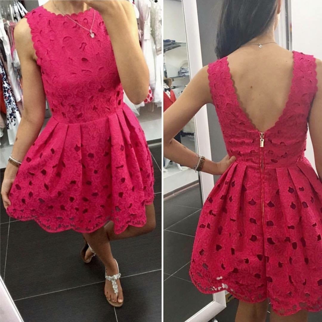 Abito Elegante Traforato e Scollato sul Retro Bambina Fucsia Fun&Fun FNJDR1192 - FUN&FUN - LuxuryKids