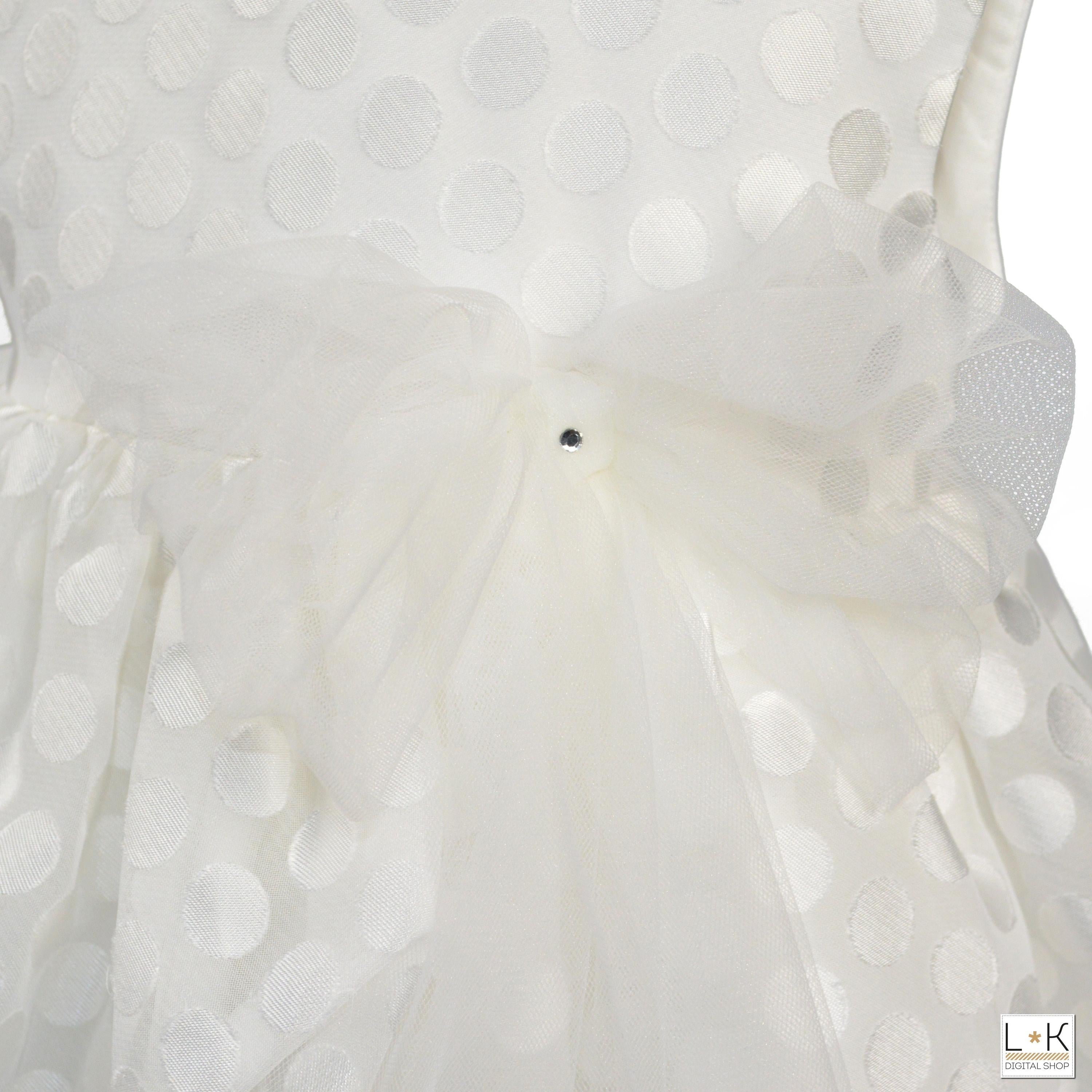 Abito Elegante Tulle Battesimo Neonata Bufi B10131A - BUFI - LuxuryKids
