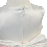 Abito Elegante Tulle Panna Rosa  Battesimo Neonata Bufi B10018A - BUFI - LuxuryKids