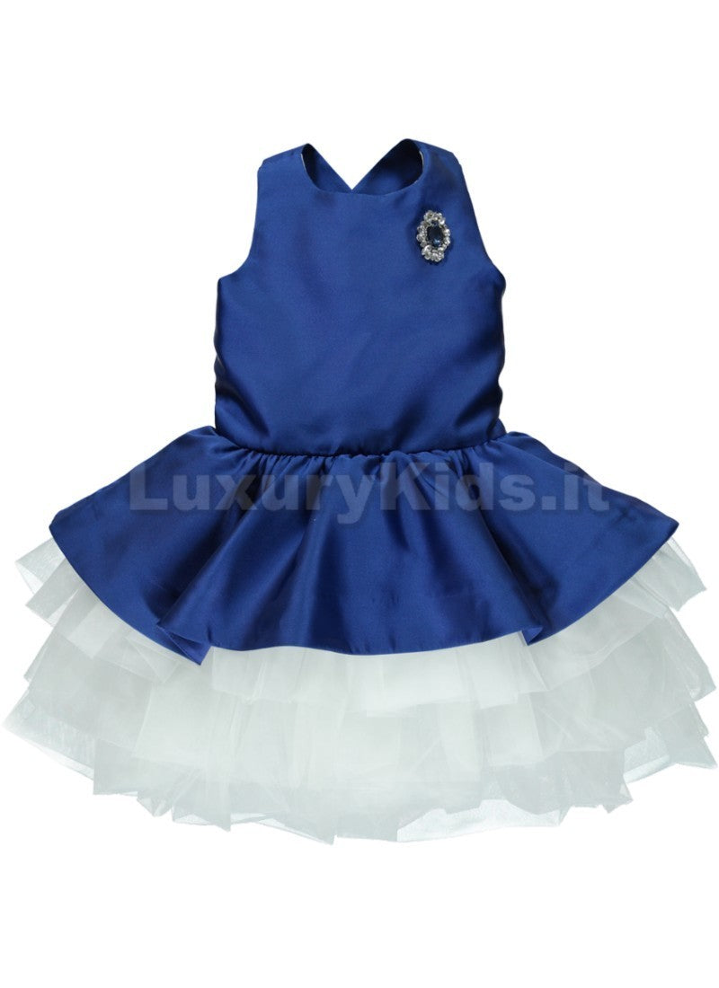 Abito Estivo ballerina Chic Bambina  Blu Cobalto Chua V11MG - CHUA - LuxuryKids