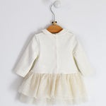 Abito In Caldo Cotone Con Gonna in Tulle Neonata MINIBANDA 1723 - MINIBANDA - LuxuryKids