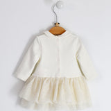 Abito In Caldo Cotone Con Gonna in Tulle Neonata MINIBANDA 1723 - MINIBANDA - LuxuryKids
