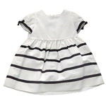 Abito in Cotone a Righe a Bambolina Elegante Neonata Bianco Moschino MDVB49 - MOSCHINO - LuxuryKids