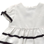 Abito in Cotone a Righe a Bambolina Elegante Neonata Bianco Moschino MDVB49 - MOSCHINO - LuxuryKids