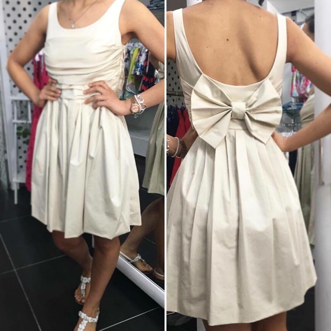 Abito in Cotone Elegante Bambina Beige Moschino YDVD60 - MOSCHINO - LuxuryKids