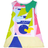 Abito in Cotone Smanicato con Stampa Bambina Multicolour Fun&Fun FNJDR8770 - FUN&FUN - LuxuryKids