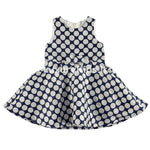 Abito in Jacquard a Pois Neonata Blu Sarabanda V232 - SARABANDA - LuxuryKids
