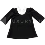 Abito In Maglia Con Finta Camcia Sottostante Nero Bambina Alexia AL5004B - ALEXIA - LuxuryKids