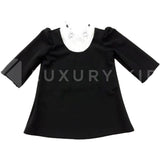 Abito In Maglia Con Finta Camcia Sottostante Nero Bambina Alexia AL5004B - ALEXIA - LuxuryKids