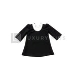 Abito In Maglia Con Finta Camcia Sottostante Nero Bambina Alexia AL5004B - ALEXIA - LuxuryKids
