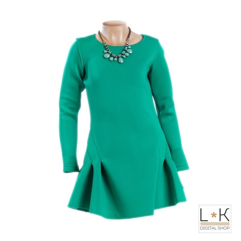 Abito in Neoprene Bambina Verde Fun&Fun FNJDR6271 - FUN&FUN - LuxuryKids