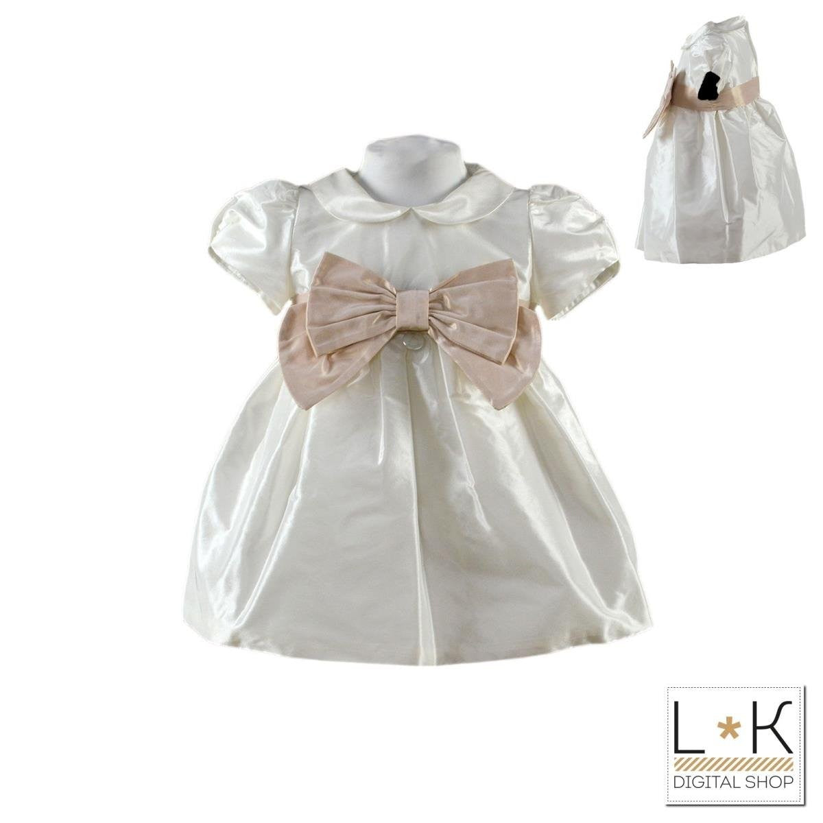 Abito in Taffetà Neonata Bianco Ninnaoh I1509 - NINNAOH - LuxuryKids