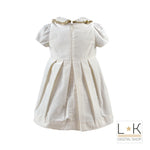 Abito in Velluto Neonata Panna-Oro Moschino MDVB80 - MOSCHINO - LuxuryKids