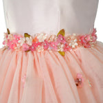 Abito Lungo Bambina Cerimonia Comunione Elegante Fiori Rosa Lesy 710 - LESY - LuxuryKids