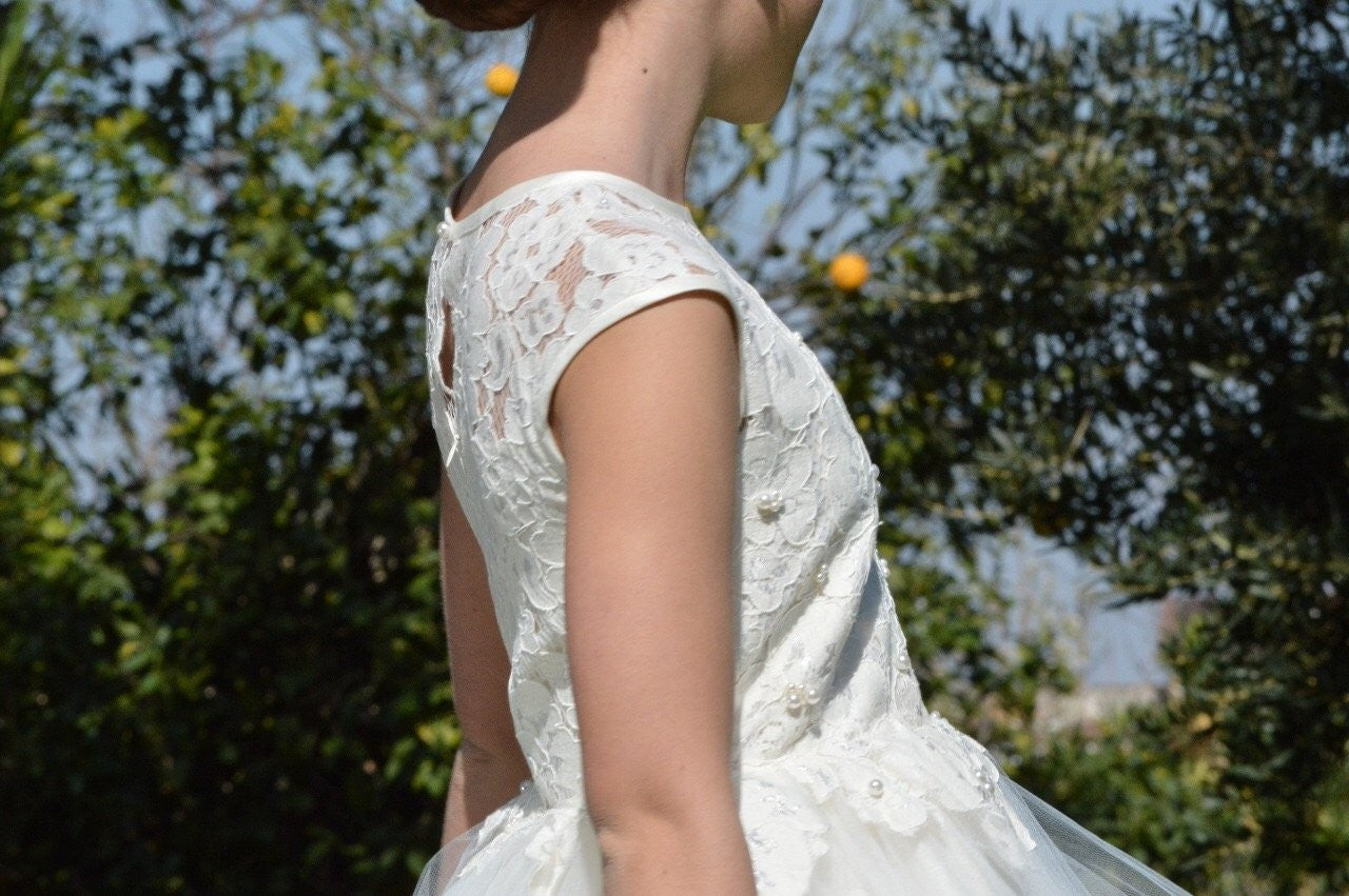 Abito Lungo Bambina Cerimonia Comunione Elegante Principesco Bianco Lesy 028316 - LESY - LuxuryKids