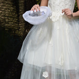 Abito Lungo Bambina Cerimonia Comunione Elegante Principesco Bianco Lesy 028316 - LESY - LuxuryKids