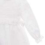 Abito Lungo Da Cerimonia Battesimo in Raso e Tulle Bianco Neonata Les Petites Enfants DAMIANA - LE PETITS ENFANTS - LuxuryKids