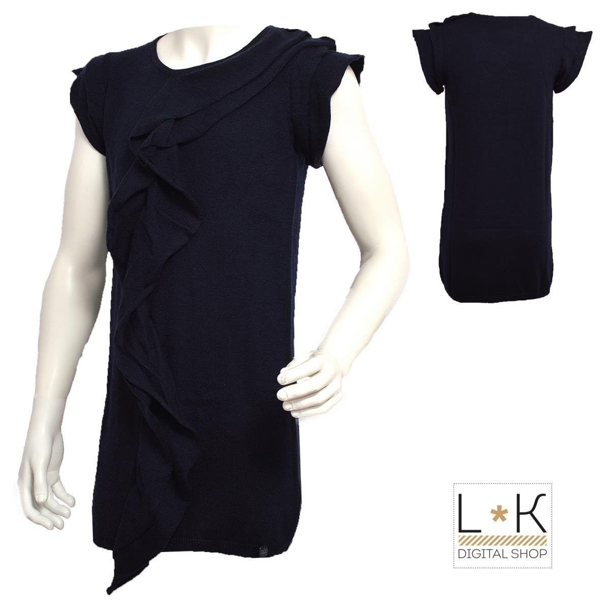 Abito Misto Lana Blu Bambina Take Two A00305 - TAKE TWO - LuxuryKids