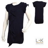 Abito Misto Lana Blu Bambina Take Two A00305 - TAKE TWO - LuxuryKids