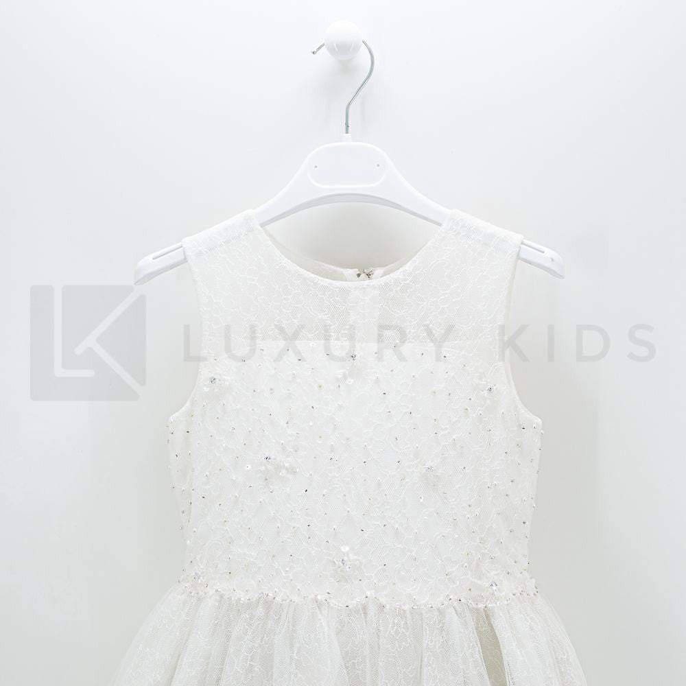 Abito Neonata Cerimonia Elegante Principesco Bianco Sarah Louise 070022 - SARAH LOUISE - LuxuryKids