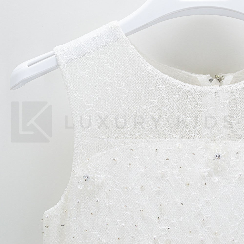 Abito Neonata Cerimonia Elegante Principesco Bianco Sarah Louise 070022 - SARAH LOUISE - LuxuryKids