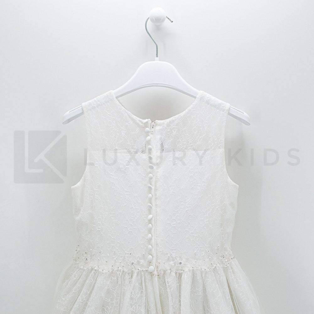 Abito Neonata Cerimonia Elegante Principesco Bianco Sarah Louise 070022 - SARAH LOUISE - LuxuryKids