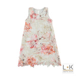 Abito Ricamato di Fiori Bambina Multicolor Sarabanda M684 - SARABANDA - LuxuryKids