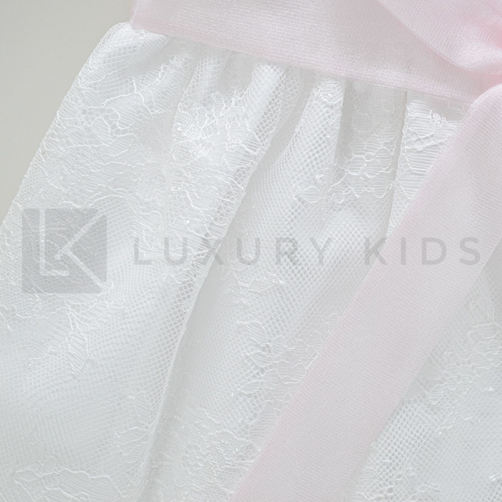 Abito Smanicato Con Culotte In Raso Bianco Con Gonna In Pizzo Neonata Ninnaoh E2076 - NINNAOH - LuxuryKids
