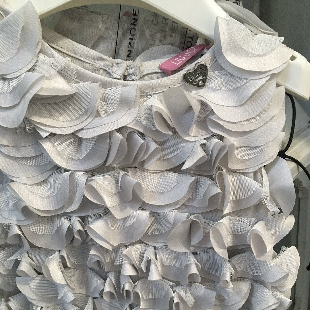 Abito smanicato con petali grigio perla neonata   Liu Jo H13008 - LIU JO - LuxuryKids