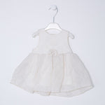 Abito Smanicato Elegante Caldo Cotone Panna Neonata MINIBANDA T018 - MINIBANDA - LuxuryKids