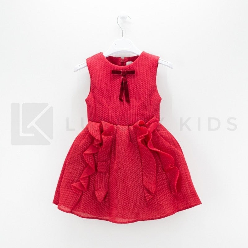 Abito smanicato In Neoprene Bambina Rosso LIALEA DS01671 - LIALEA - LuxuryKids