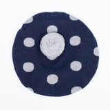 Basco Misto Lana Pois e Pompon Blu Neonata DRKID B67DK302 - DR.KID - LuxuryKids