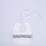 Bavetta Con Pizzo e Rouches Laminata Panna Neonata LA SARTORIA DEI PICCOLI LB857 - LA SARTORIA DEI PICCOLI - LuxuryKids