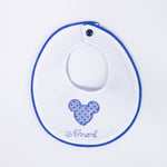 Bavetta Cotone Con Pois Bianco-Blu Neonato NINNAOH E21280 - NINNAOH - LuxuryKids