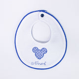 Bavetta Cotone Con Pois Bianco-Blu Neonato NINNAOH E21280 - NINNAOH - LuxuryKids