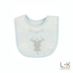 Bavetta Fantasia Bianco-Celeste Neonato Minibanda Q329 - MINIBANDA - LuxuryKids