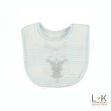 Bavetta Fantasia Bianco-Celeste Neonato Minibanda Q329 - MINIBANDA - LuxuryKids