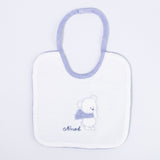Bavetta in Ciniglia con Orsetto Panna-Blu Neonato NINNAOH I16234 - NINNAOH - LuxuryKids