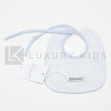 Bavetta in Cotone Azzurra Con Nuvolette Neonato La Sartoria Dei Piccoli LB751 - LA SARTORIA DEI PICCOLI - LuxuryKids