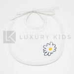 Bavetta In Cotone Bianca Margherita Neonata Teto E Tatta BA210 - TETO E TATTA - LuxuryKids