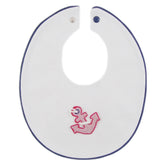 Bavetta Marina in Cotone Bianca e Blu Neonato NINNAOH E21230 - NINNAOH - LuxuryKids