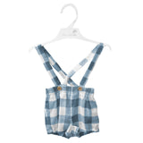 Bermuda con bretelle Bianco Blu Neonato Fina Ejerique P18B2242 - Fina Ejerique - LuxuryKids