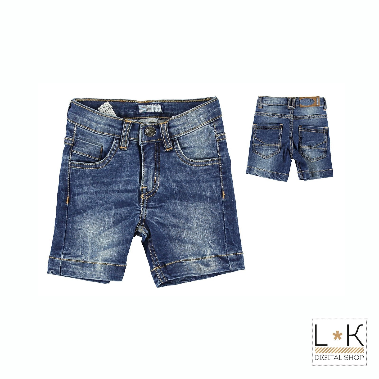 Bermuda di Jeans in Cotone Neonato Denim Sarabanda Q874 - SARABANDA - LuxuryKids
