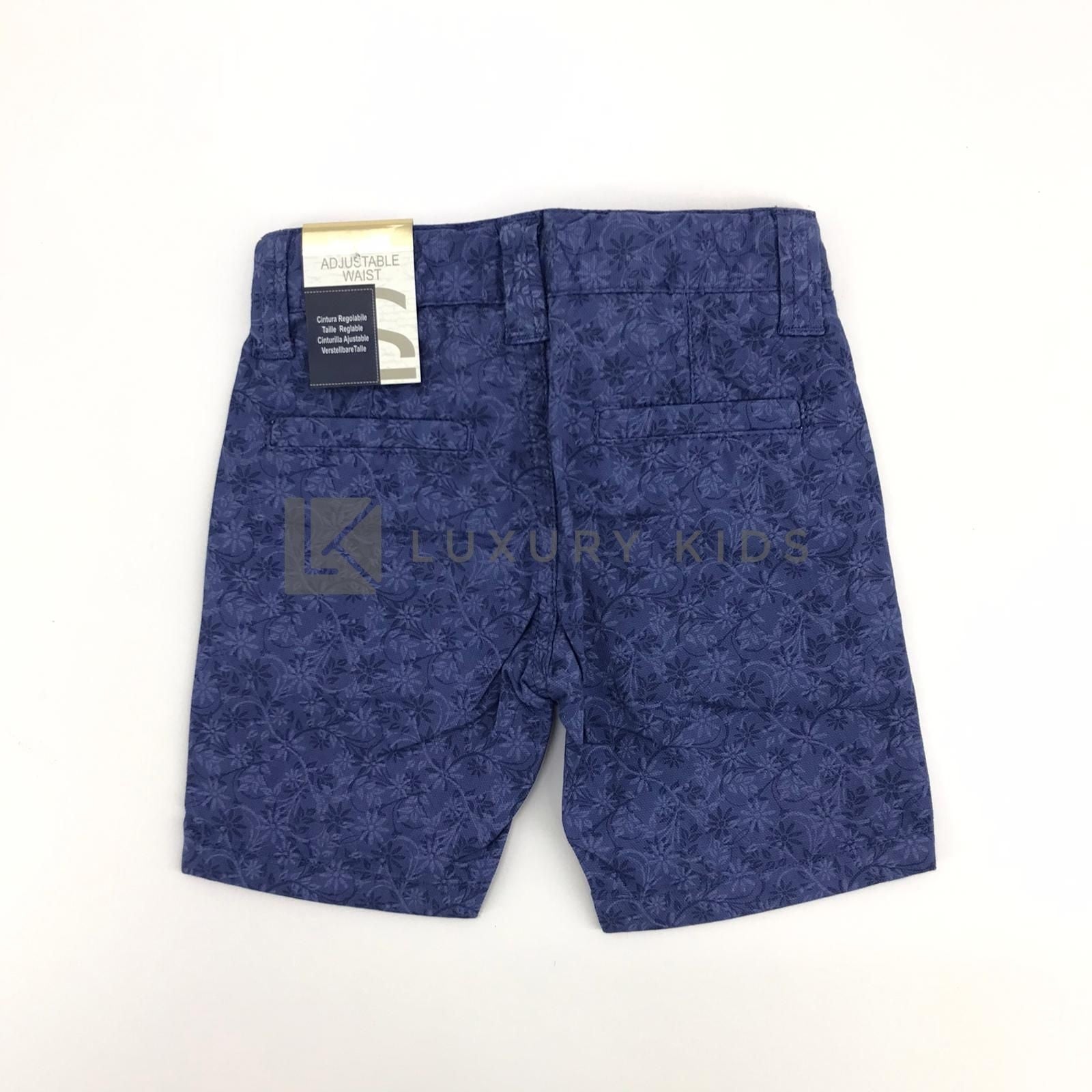 Bermuda Fantasia a Fiori in Cotone Neonato Azzurro Sarabanda M532F - SARABANDA - LuxuryKids