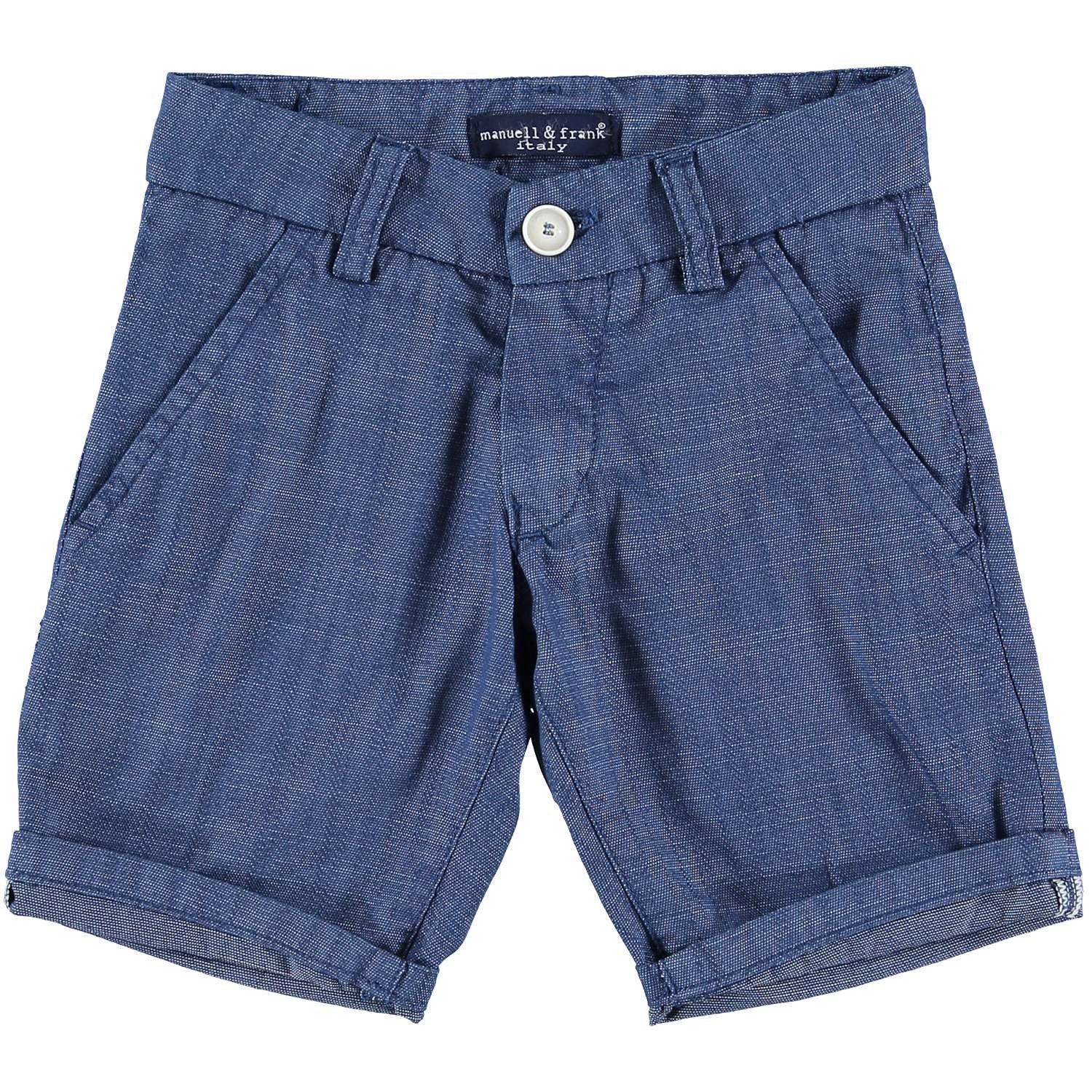 Bermuda in Cotone Effetti Jeans Blu Neonato MANUELL & FRANK MF2167N - MANUELL&FRANK - LuxuryKids
