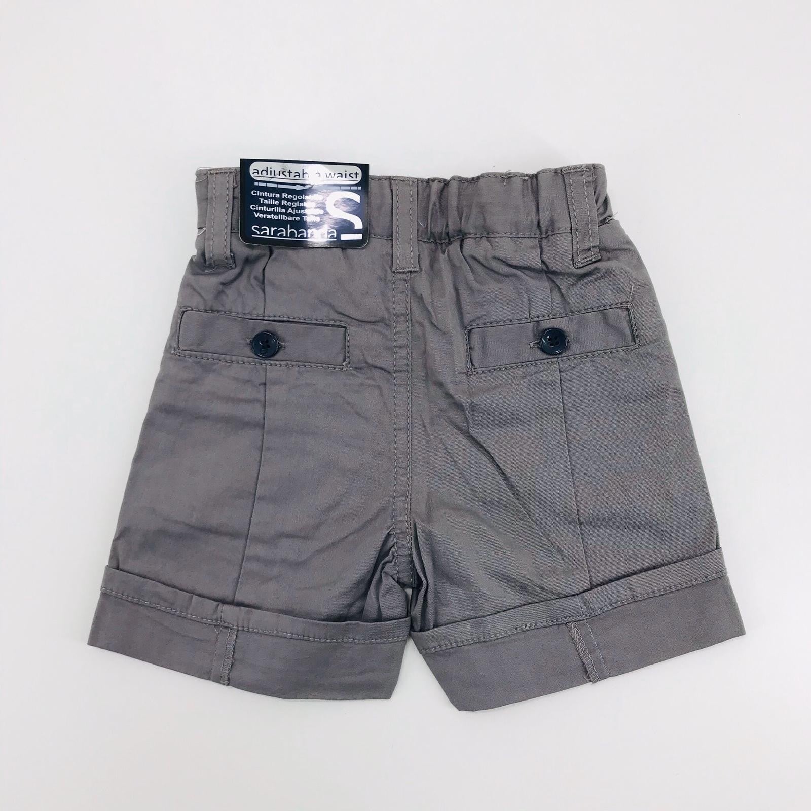 Bermuda In Cotone Grigio in Tinta Unita Neonato Sarabanda E530 - SARABANDA - LuxuryKids