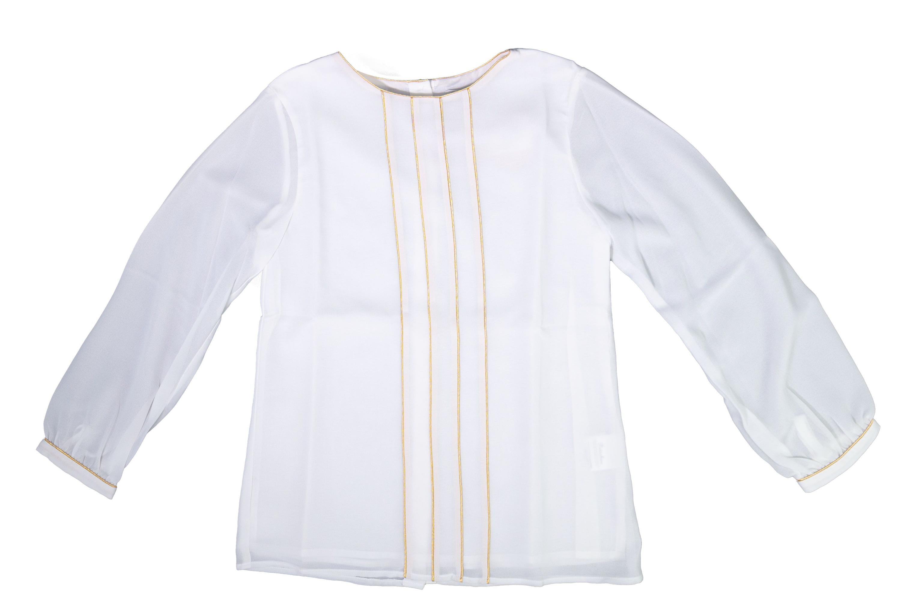 BLUSA ELEGANTE IN SETA BAMBINA PATACHOU 2333938-01 - PATACHOU - LuxuryKids